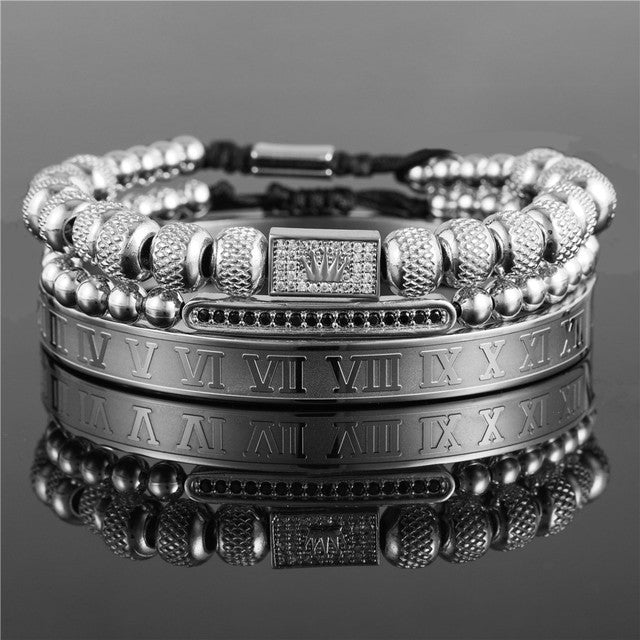 CrownCode™ Roman Stack Bracelet Set