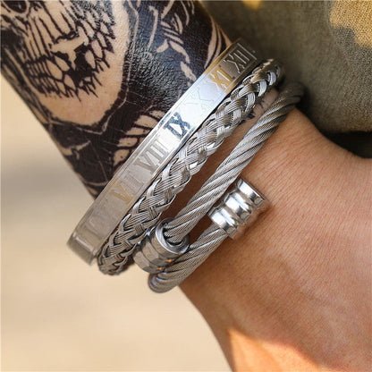 CrownCode™ Roman Stack Bracelet Set