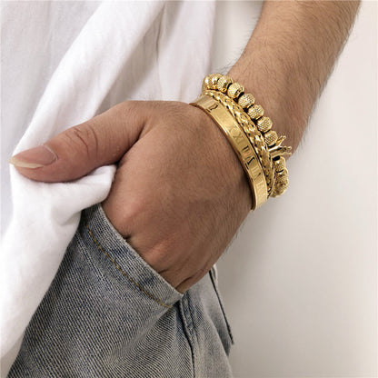 CrownCode™ Roman Stack Bracelet Set