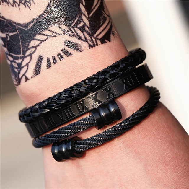 CrownCode™ Roman Stack Bracelet Set