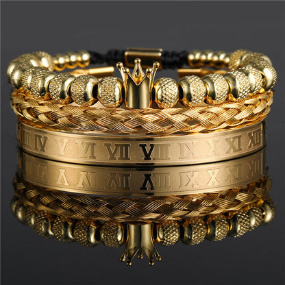 CrownCode™ Roman Stack Bracelet Set