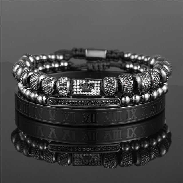 CrownCode™ Roman Stack Bracelet Set