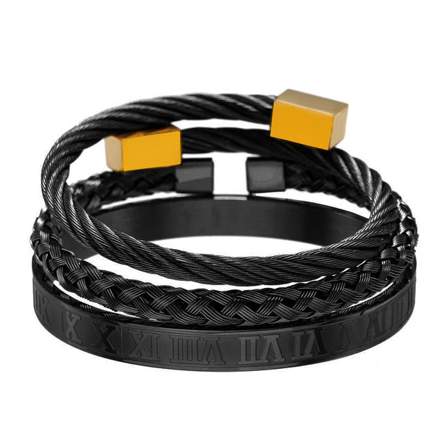 CrownCode™ Roman Stack Bracelet Set