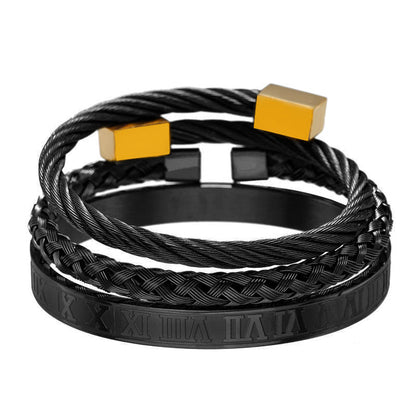 CrownCode™ Roman Stack Bracelet Set