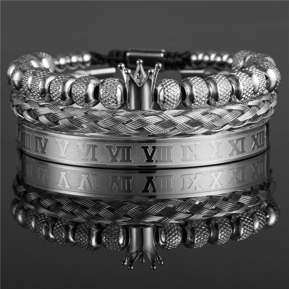 CrownCode™ Roman Stack Bracelet Set