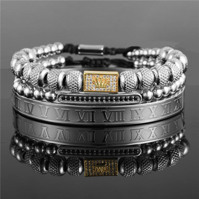 CrownCode™ Roman Stack Bracelet Set