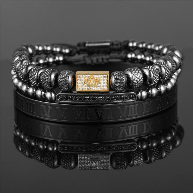 CrownCode™ Roman Stack Bracelet Set