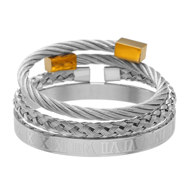 CrownCode™ Roman Stack Bracelet Set