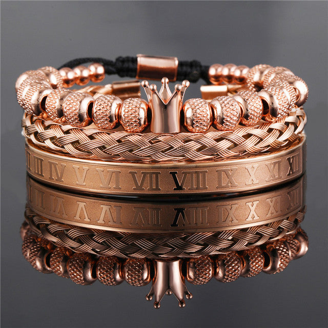 CrownCode™ Roman Stack Bracelet Set