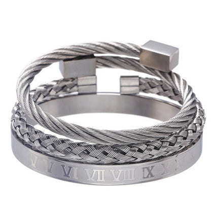 CrownCode™ Roman Stack Bracelet Set