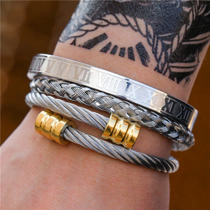 CrownCode™ Roman Stack Bracelet Set