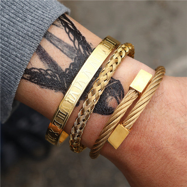 CrownCode™ Roman Stack Bracelet Set