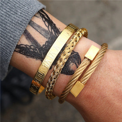 CrownCode™ Roman Stack Bracelet Set
