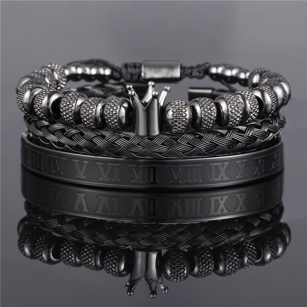 CrownCode™ Roman Stack Bracelet Set