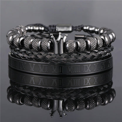 CrownCode™ Roman Stack Bracelet Set