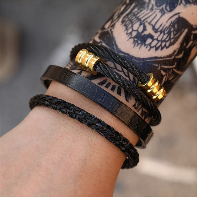 CrownCode™ Roman Stack Bracelet Set