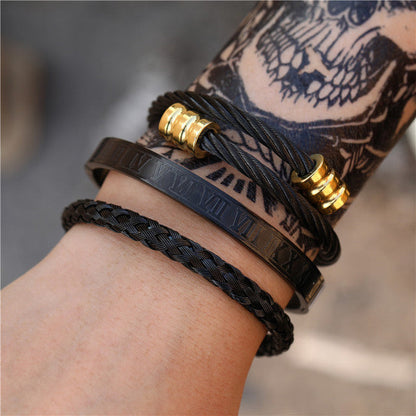 CrownCode™ Roman Stack Bracelet Set