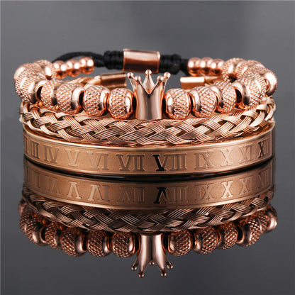 CrownCode™ Roman Stack Bracelet Set