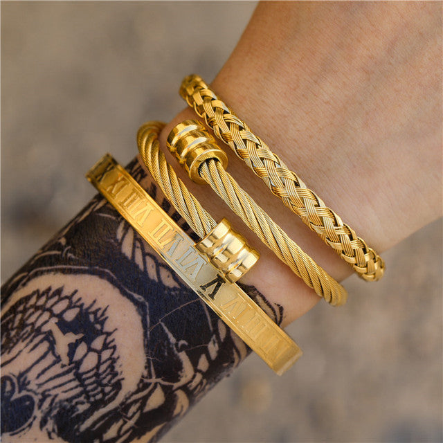 CrownCode™ Roman Stack Bracelet Set