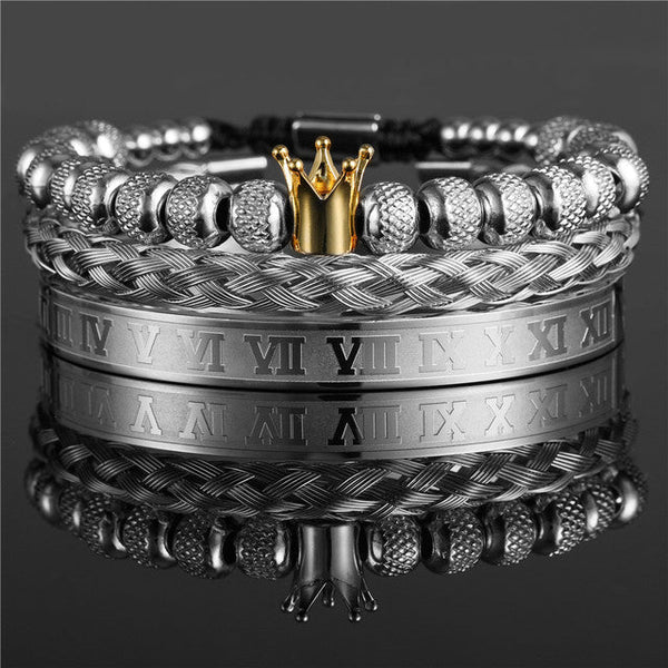 CrownCode™ Roman Stack Bracelet Set