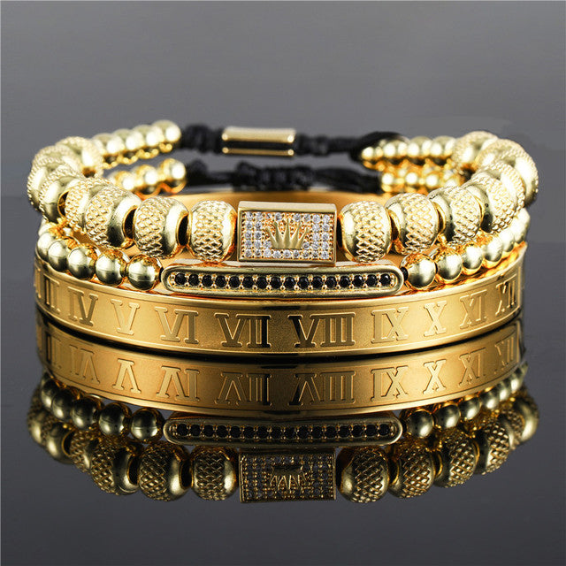 CrownCode™ Roman Stack Bracelet Set